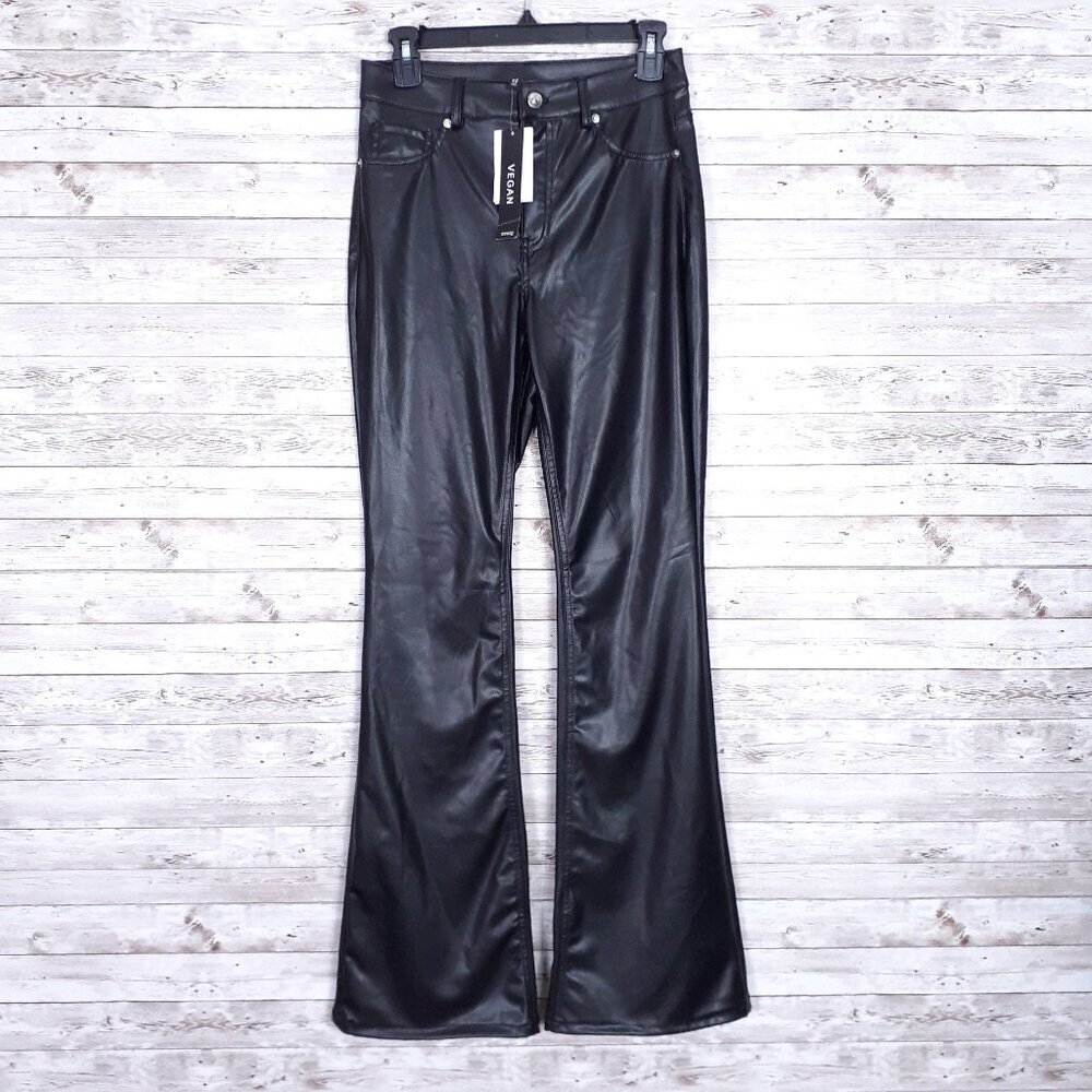 Divided Womens Faux Leather Vegan Pants Size 6 Black 494